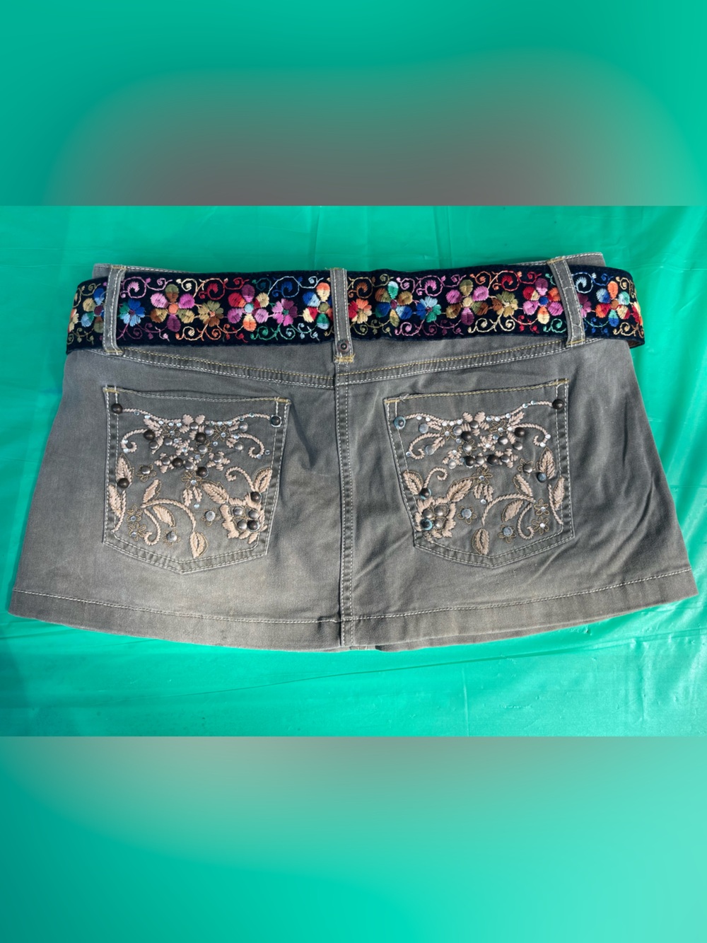 Y2K MICRO MINI LOW RISE VINTAGE SKIRT SIZE 1/2 JUNIORS BY SQUEEZE